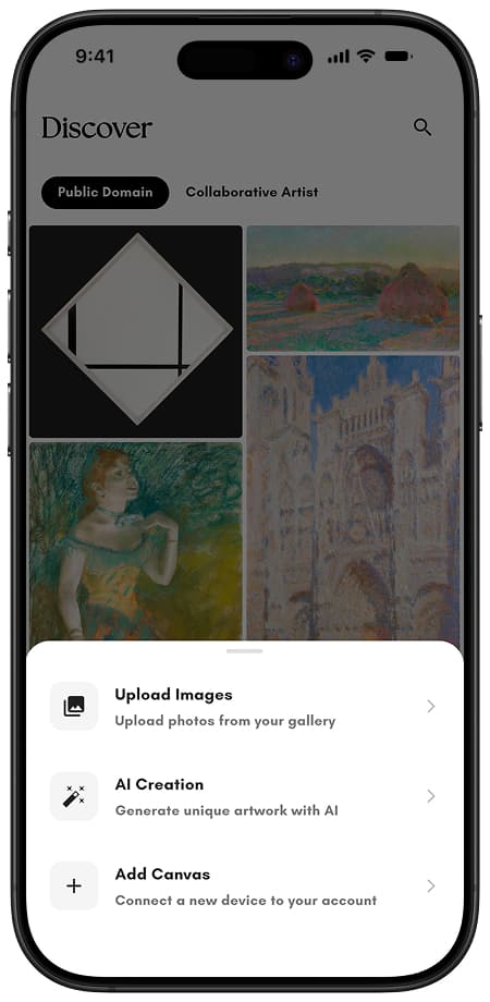 Bloomin8 app upload screen